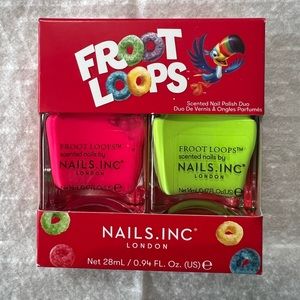 Froot Loops scented nail polish duo by Nails Inc London